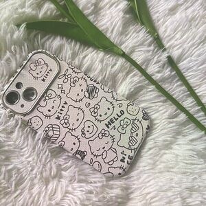 Hello Kitty Patterned Phone Case - Black and White